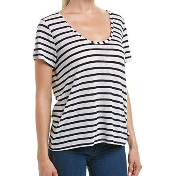 Splendid Navy Classic Venice Stripe Tee Small - Picture 4 of 4
